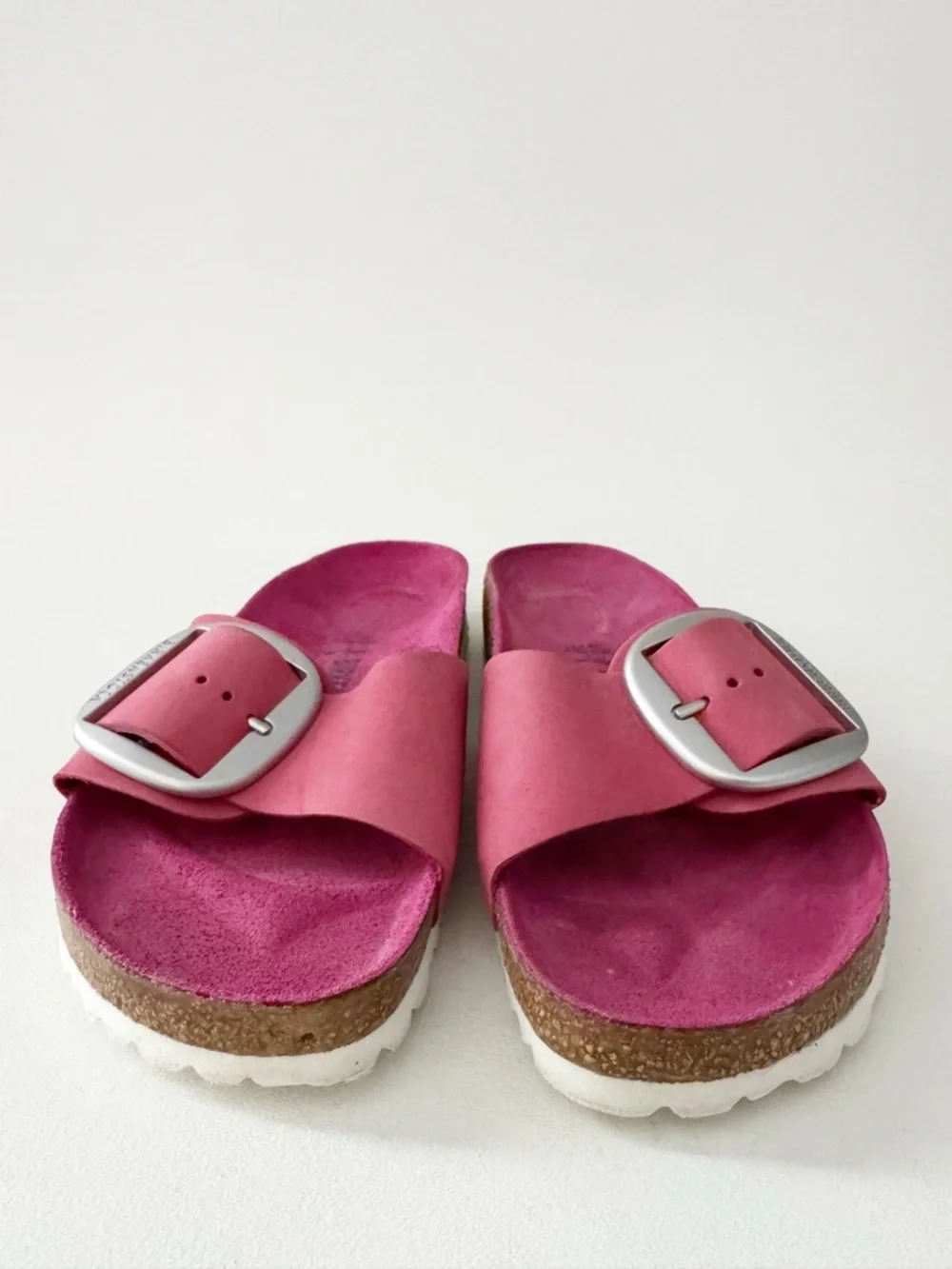 Birkenstock Madrid Big Buckle Sandal EU 40 US 9 Pink Suede Flat Slide Casual - Picture 4 of 8